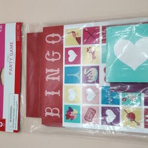 Valentine's Day Bingo Party Game Set - Red and Multicolor